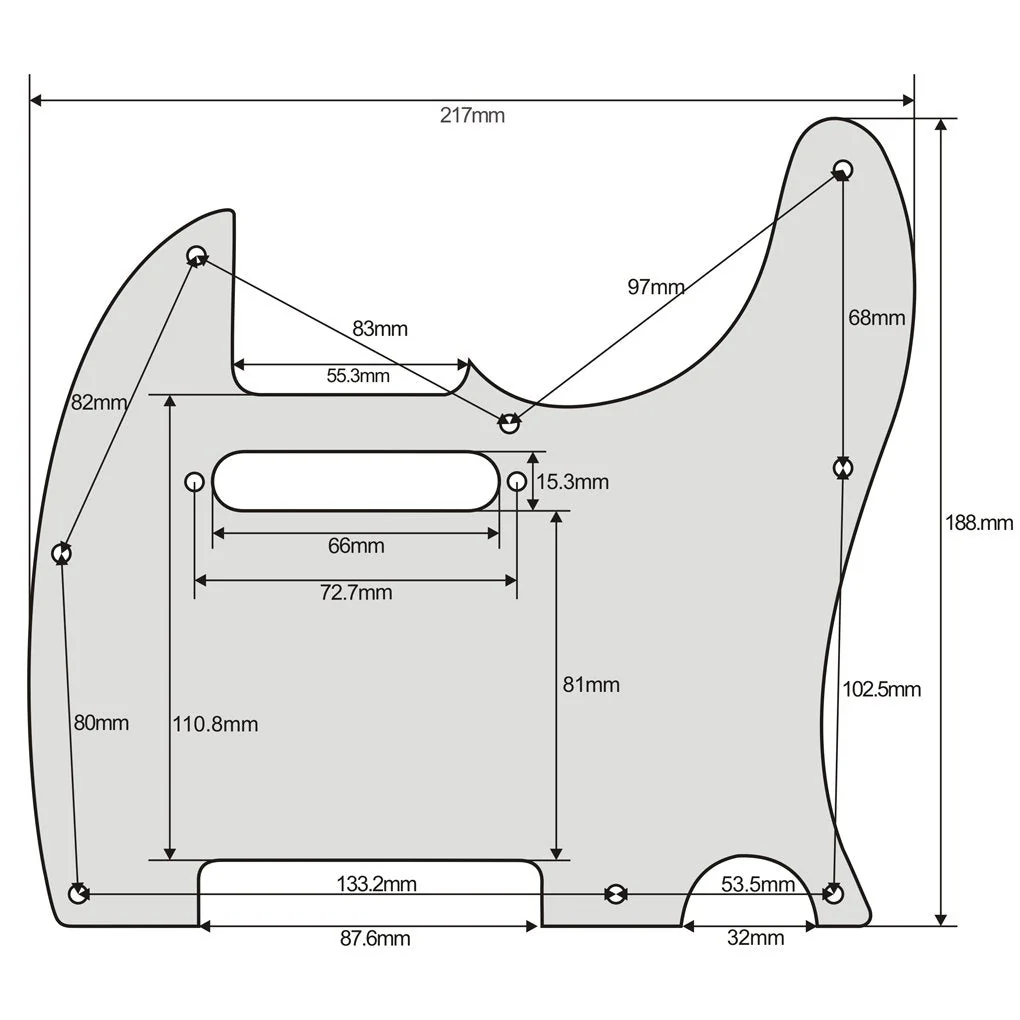 FLEOR 8 Hole Tele Pickguard w/Screws Fit USA/MX Standard Telecaster Pickguard Replacement, 4Ply Aged Pearl - Image 4
