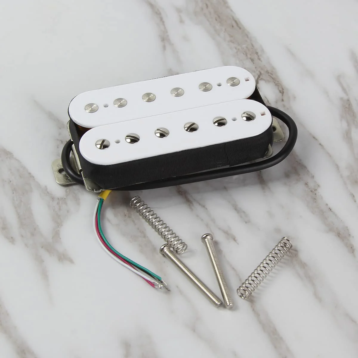 FLEOR Alnico 2 Humbucker Pickup 8-9K Electric Guitar Pickup Bridge Humbucker, White Bridge Pickup - Image 2