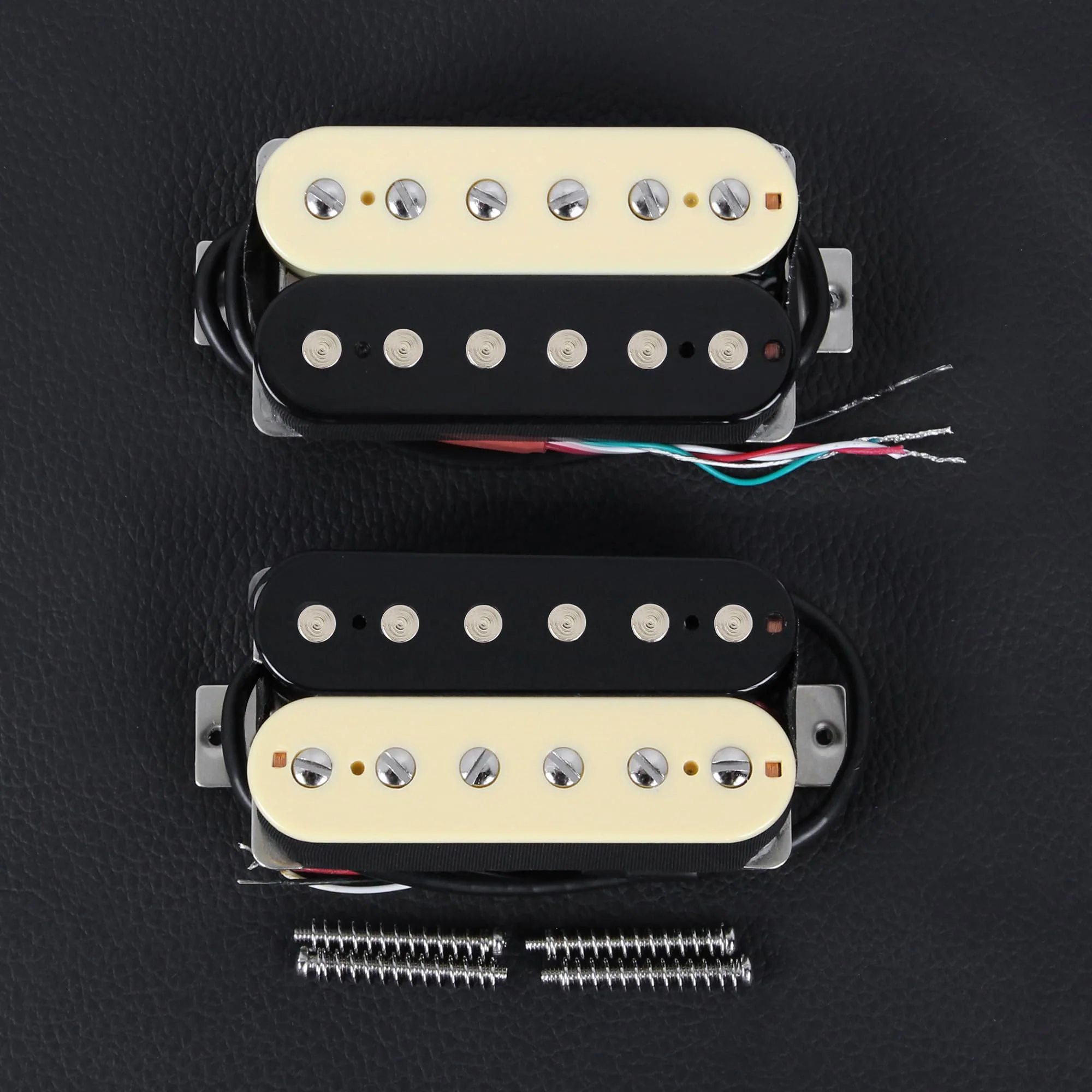 FLEOR Alnico 5 Guitar Pickup Double Coil Humbucker Pickups Neck and Bridge Set-Zebra Neck+ (8~9K)Bridge Pickup Zebra - Image 3