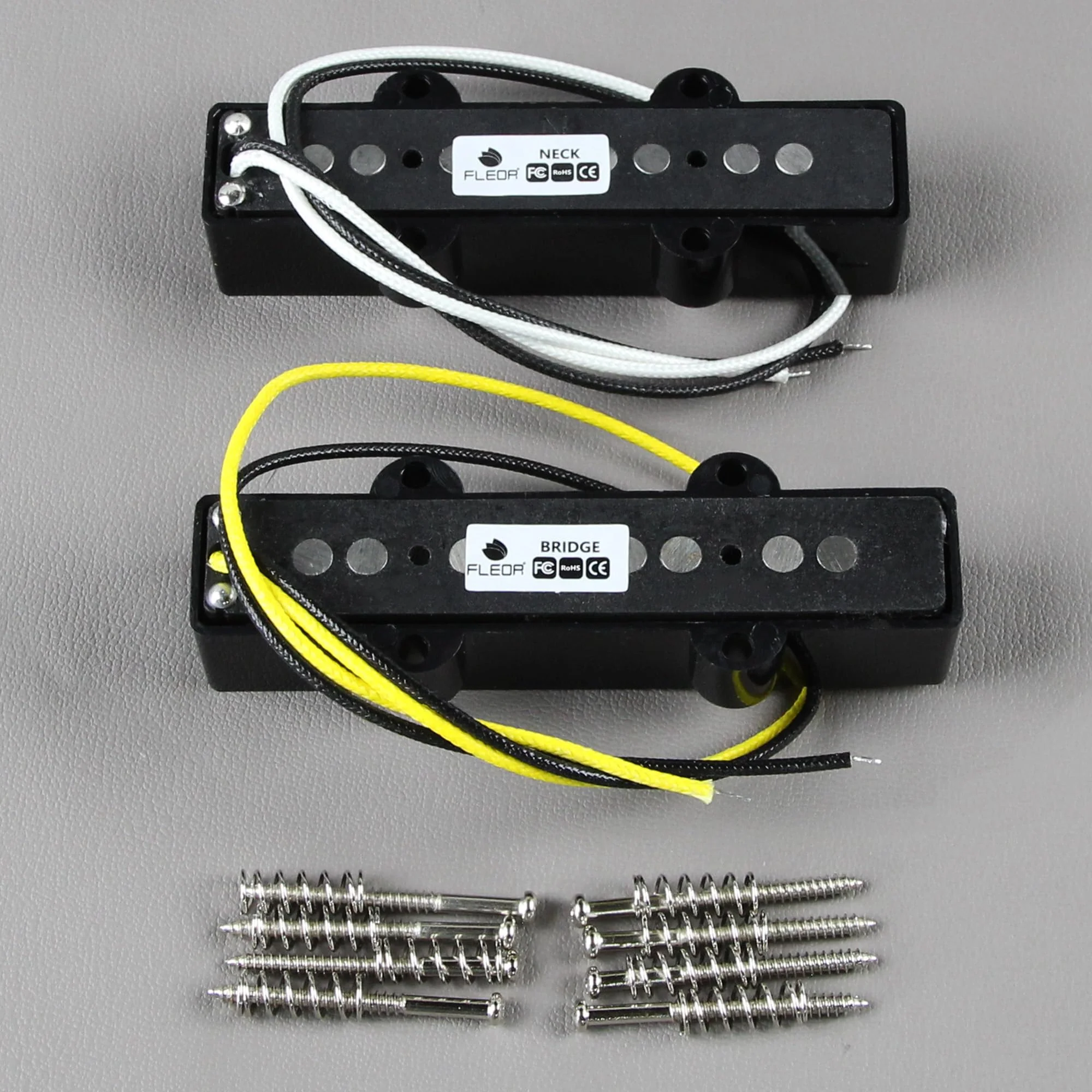 FLEOR Alnico 5 J Bass Pickups Neck & Bridge Pickup Set for 4 Strings J Bass Guitar Pickup Part Neck+Bridge Pickup - Image 4