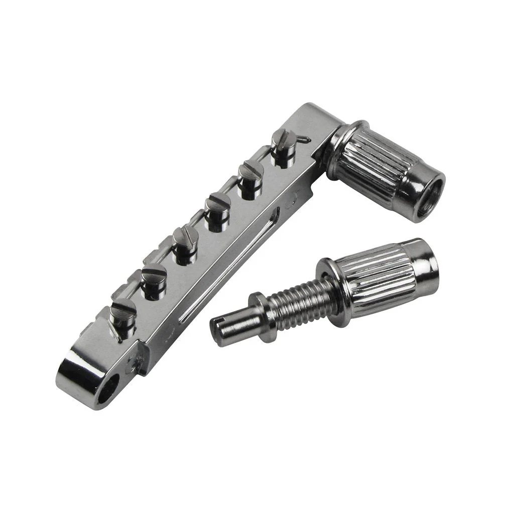 FLEOR Electric Guitar Tune-O-matic Bridge & Tailpiece with Studs Set Fit Gibson Epiphone Les Paul Guitar Part, Chrome Chrome Bridge & Tailpiece Set - Image 5