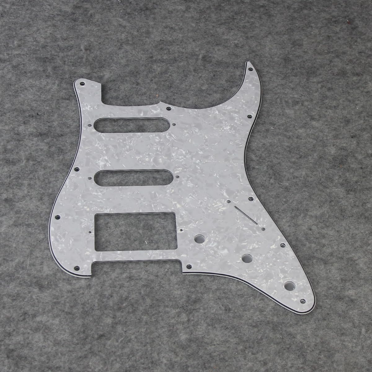 FLEOR HSS Guitar Pickguard 11-Hole ST Style Electric Guitar Pick Guard Backplate Set with Mounting Screws,4Ply White Pearl 4Ply White Pearl - Image 2