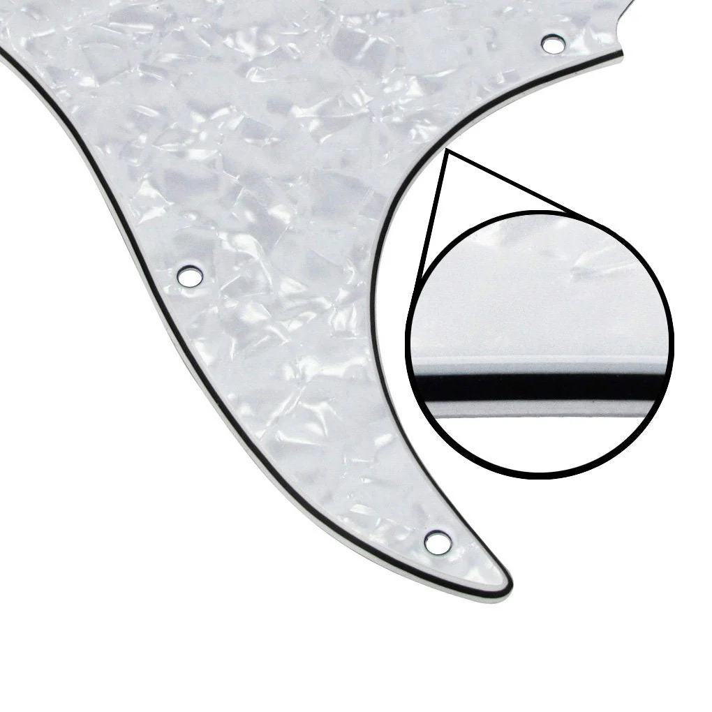 FLEOR HSS Guitar Pickguard 11-Hole ST Style Electric Guitar Pick Guard Backplate Set with Mounting Screws,4Ply White Pearl 4Ply White Pearl - Image 4