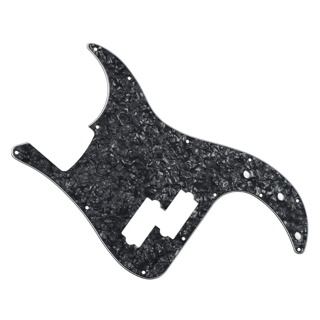 FLEOR P Bass Pickguard Guitar Scratch Plate Pick Guard for 4 String American/Mexican Standard Precision Bass Style, 4Ply Black Pearl - Image 2