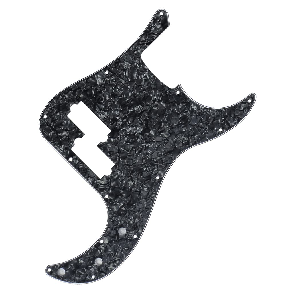FLEOR P Bass Pickguard Guitar Scratch Plate Pick Guard for 4 String American/Mexican Standard Precision Bass Style, 4Ply Black Pearl - Image 3