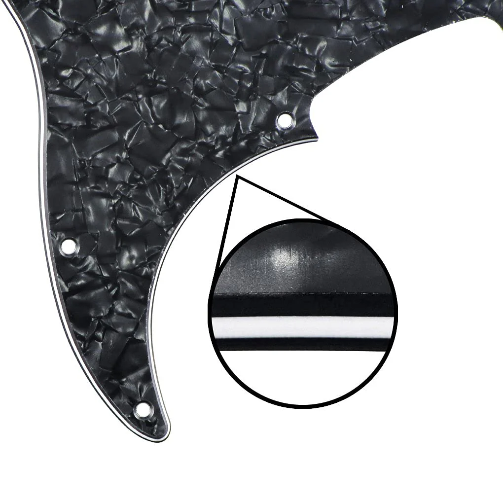 FLEOR P Bass Pickguard Guitar Scratch Plate Pick Guard for 4 String American/Mexican Standard Precision Bass Style, 4Ply Black Pearl - Image 6
