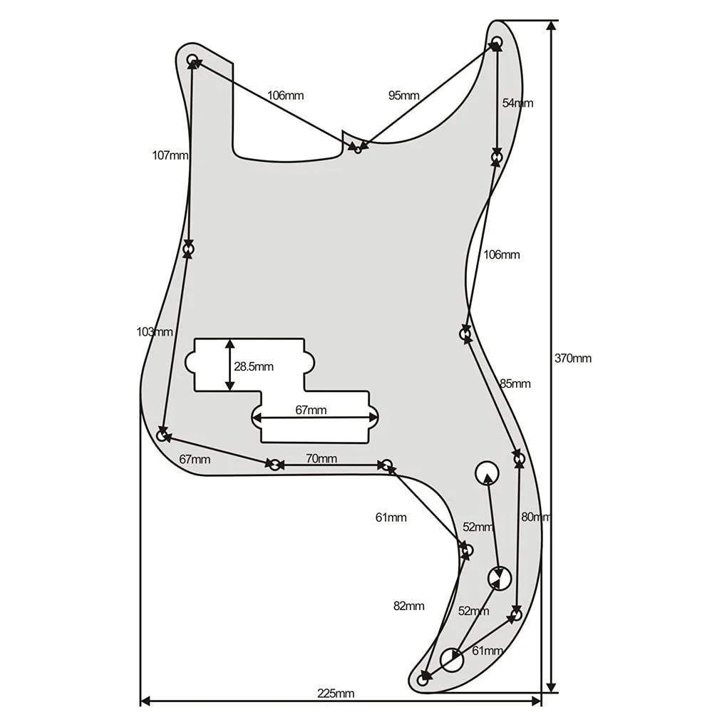 FLEOR P Bass Pickguard Guitar Scratch Plate Pick Guard for 4 String American/Mexican Standard Precision Bass Style, 4Ply Black Pearl - Image 7