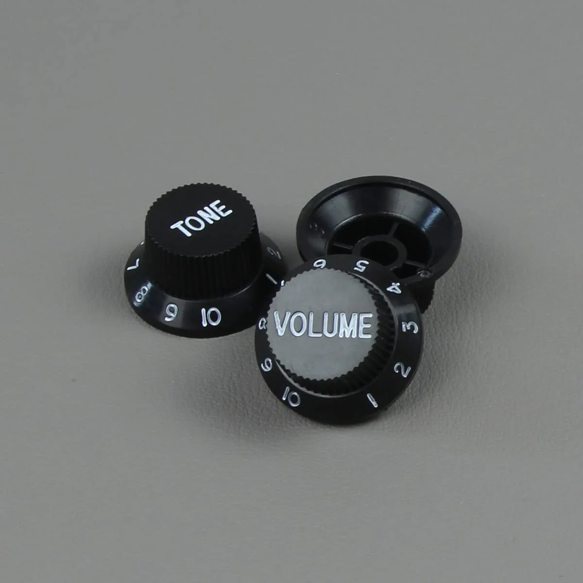 FLEOR Speed Control Knobs 1 Volume 2 Tone Guitar Knob Set Fit Fender Strat Style Electric Guitar Parts, Black - Image 2