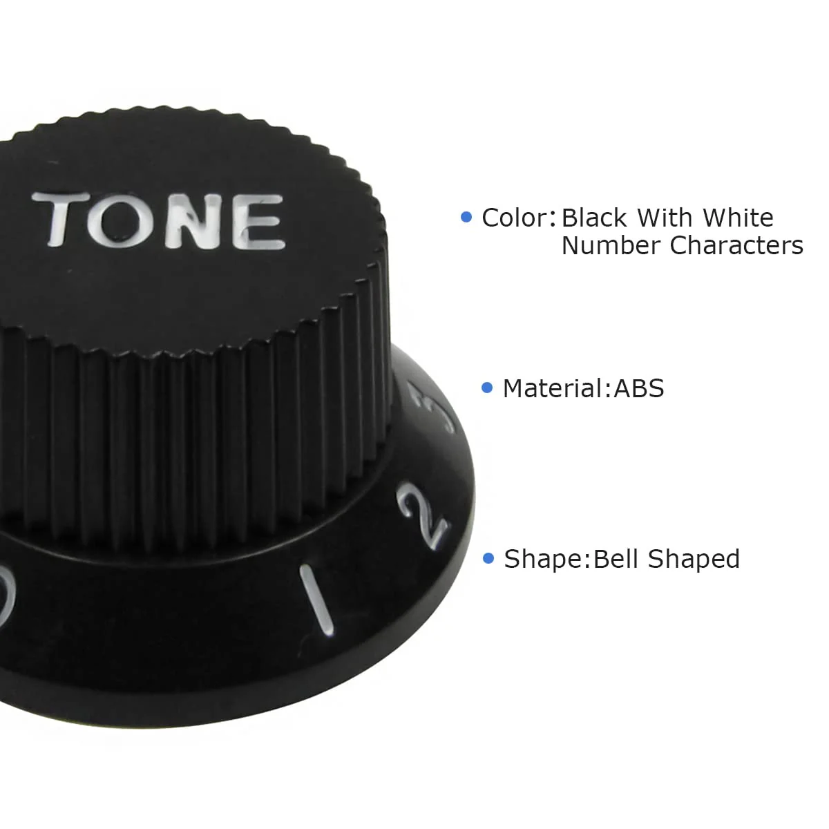 FLEOR Speed Control Knobs 1 Volume 2 Tone Guitar Knob Set Fit Fender Strat Style Electric Guitar Parts, Black - Image 4