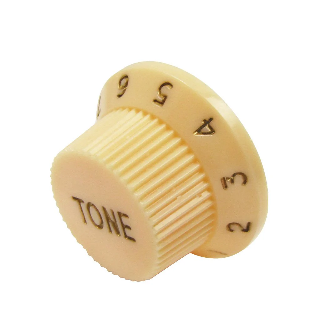 FLEOR Strat Knobs Guitar Volume Tone Control Knobs 2T1V with 5 Way Switch Tip, Yellow - Image 4