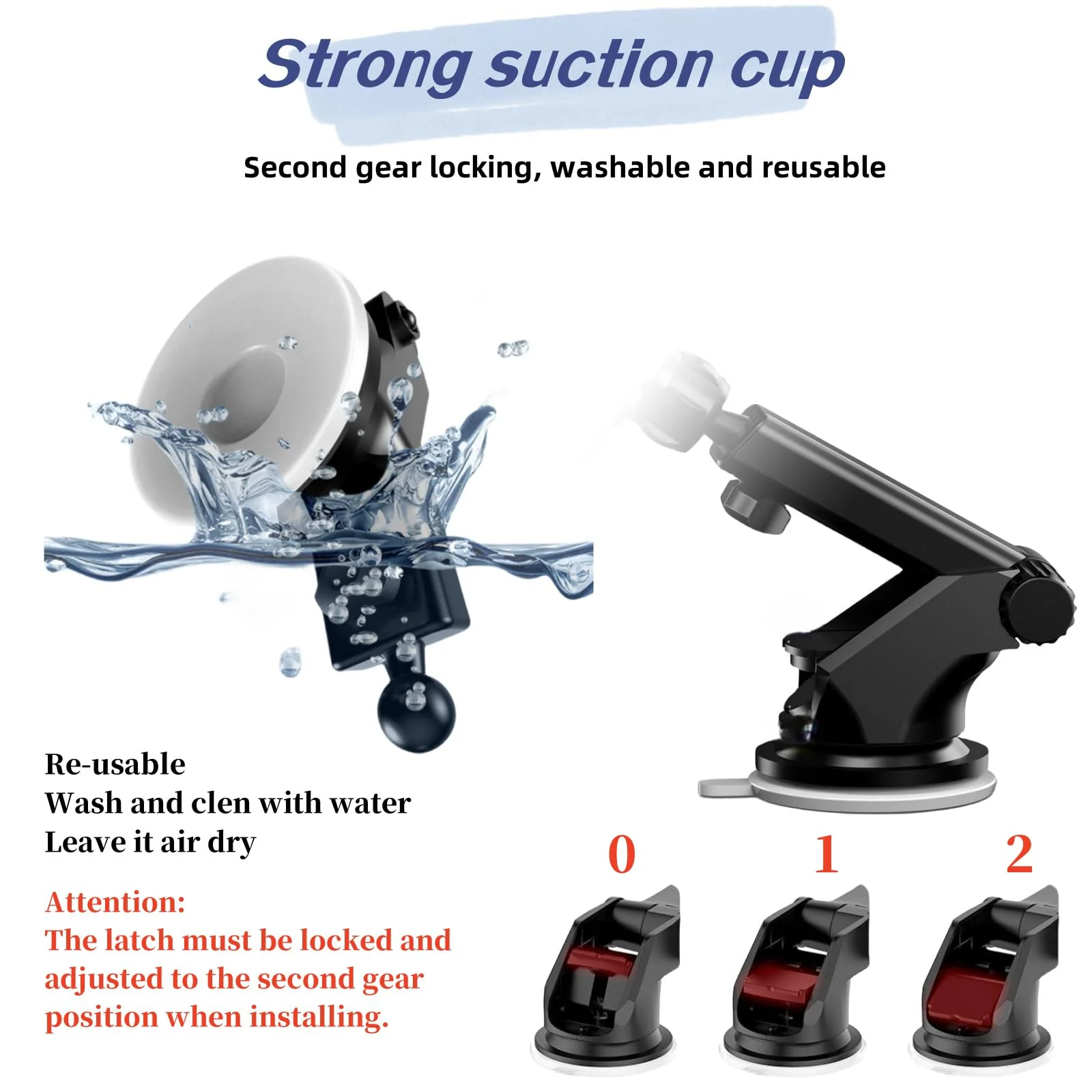 Flexible Dashboard Suction Cup Bracket with Scrwes for Portable Wirelss Carplay Screen Monitor, Upgraded Windshield Monitor Suction Cup Mount for 7"/ 9"/ 10.26" Car Android Auto Screen Screws Bracket - Image 3
