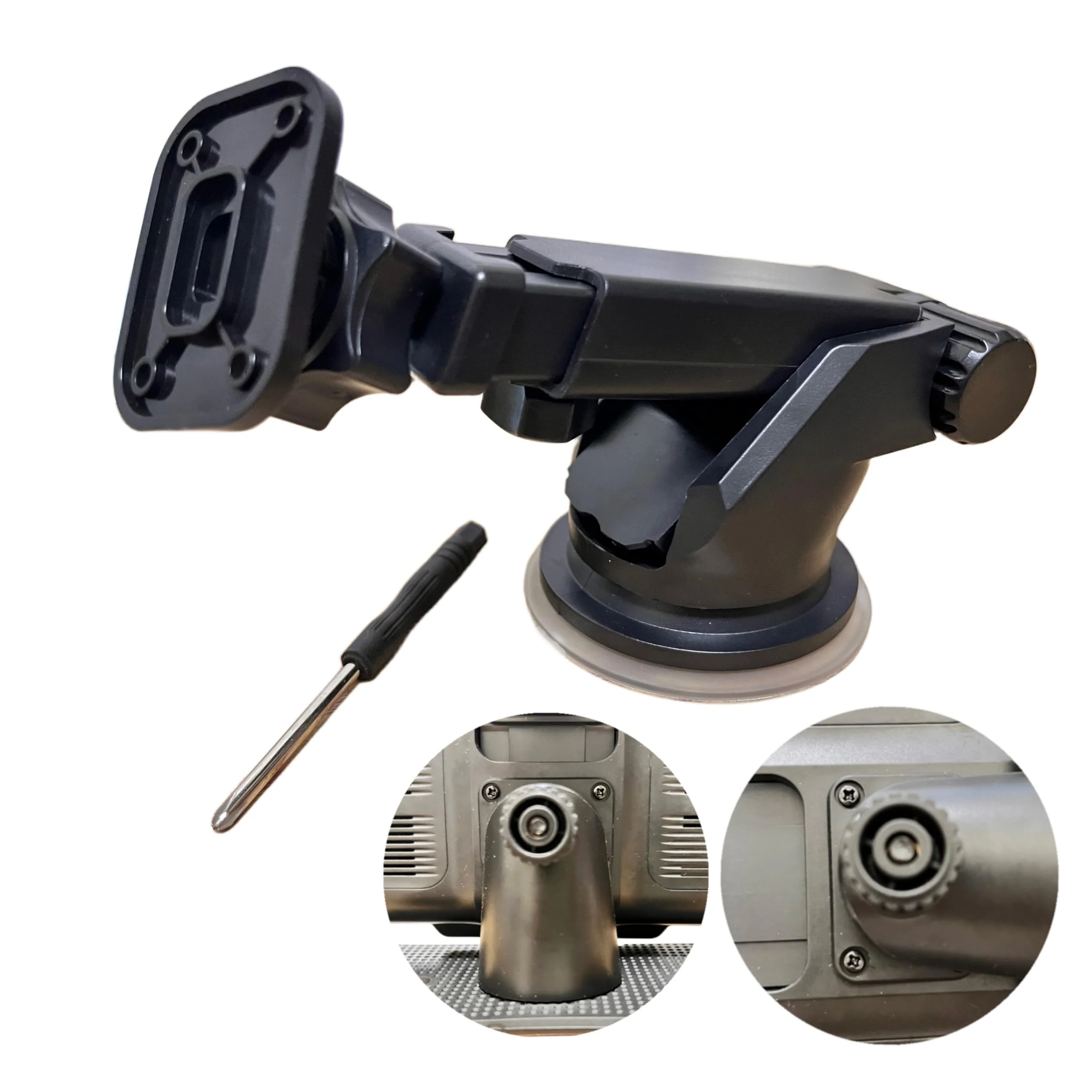 Flexible Dashboard Suction Cup Bracket with Scrwes for Portable Wirelss Carplay Screen Monitor, Upgraded Windshield Monitor Suction Cup Mount for 7"/ 9"/ 10.26" Car Android Auto Screen Screws Bracket - Image 6