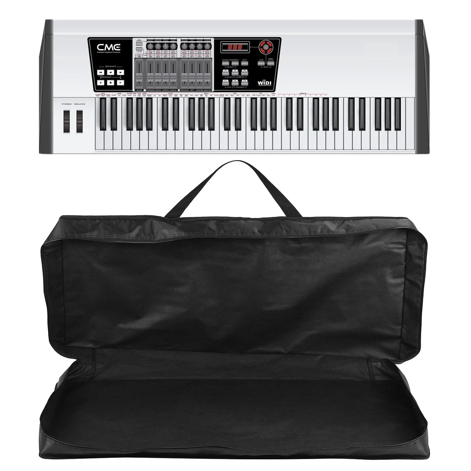 Flexzion Piano Keyboard Gig Bag (61 Key Note) Digital Electronic Keyboard Waterproof Soft w/Carrying Handle, Pockets, Adjustable Shoulder Strap, Music Storage Accessories for Concert Tour Travel - Image 7