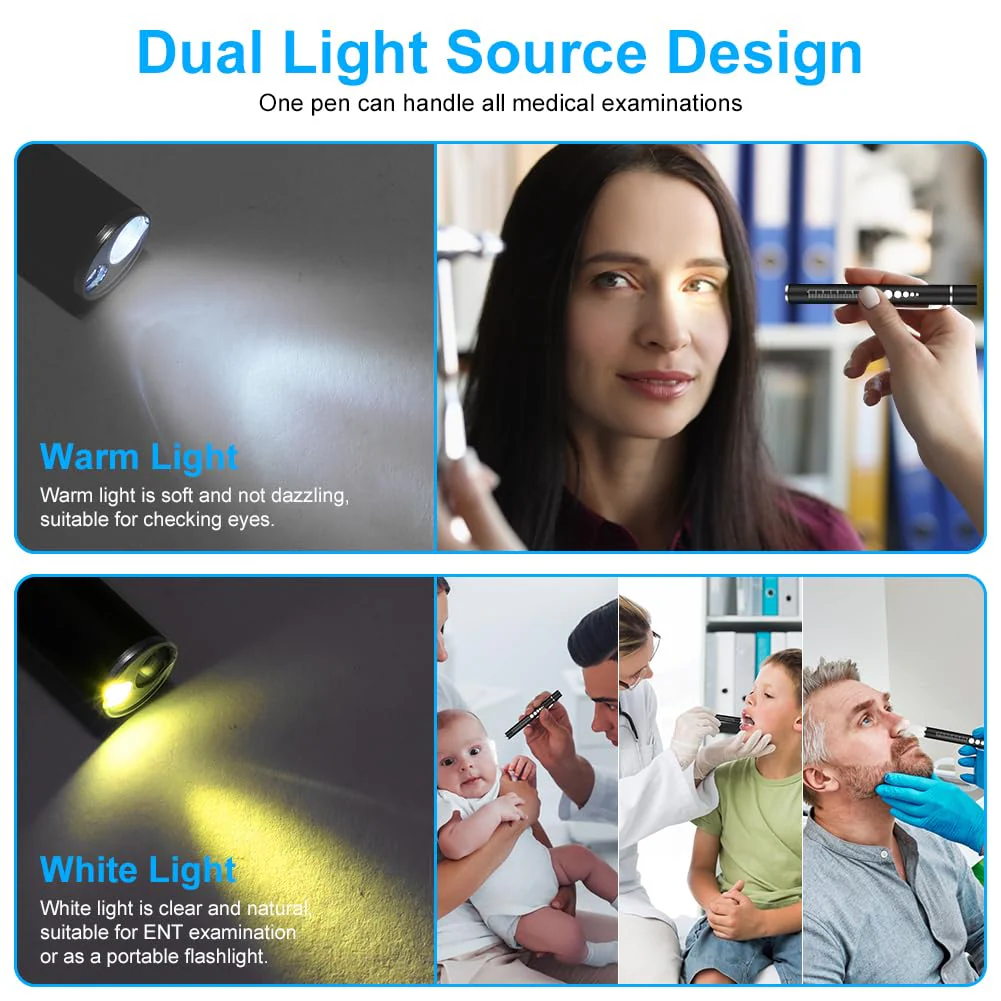 flintronic Pupil Light Medicine, Diagnostic Light Nurse Emergency Service Accessories, with Pupil Meter & Ruler, Rechargeable USB LED Pen Lamp for Nurses, Students, Doctors 1 Piece Black - Image 5