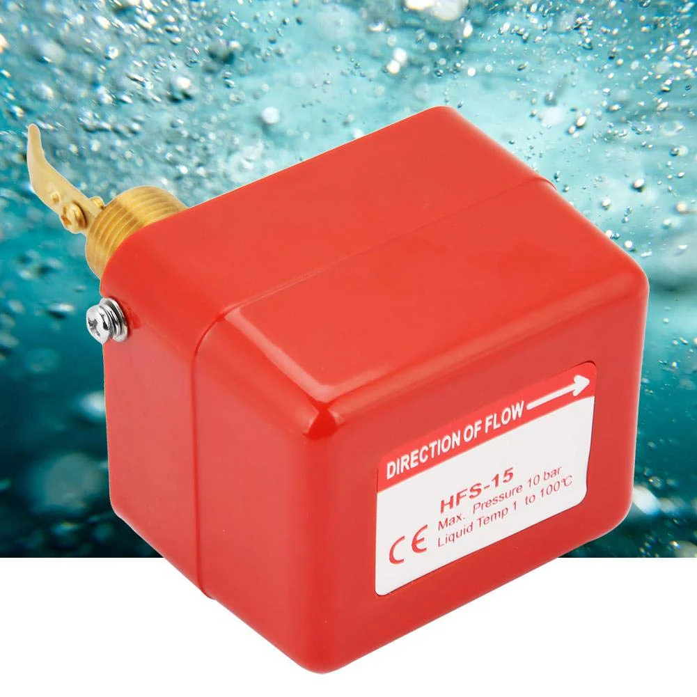 Flow Monitor, 1/2 Inch Adjustable Thread Connection SPDT Contacts Water Paddle Flow Valve Switch 1.0MPa Flow Regulator for Water Treatment System, Central Air Conditioning etc. (Red) - Image 2