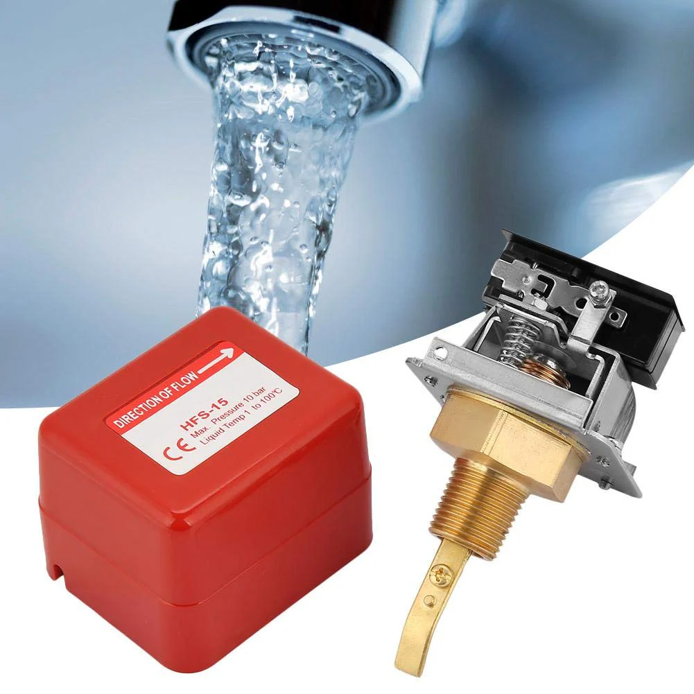 Flow Monitor, 1/2 Inch Adjustable Thread Connection SPDT Contacts Water Paddle Flow Valve Switch 1.0MPa Flow Regulator for Water Treatment System, Central Air Conditioning etc. (Red) - Image 3