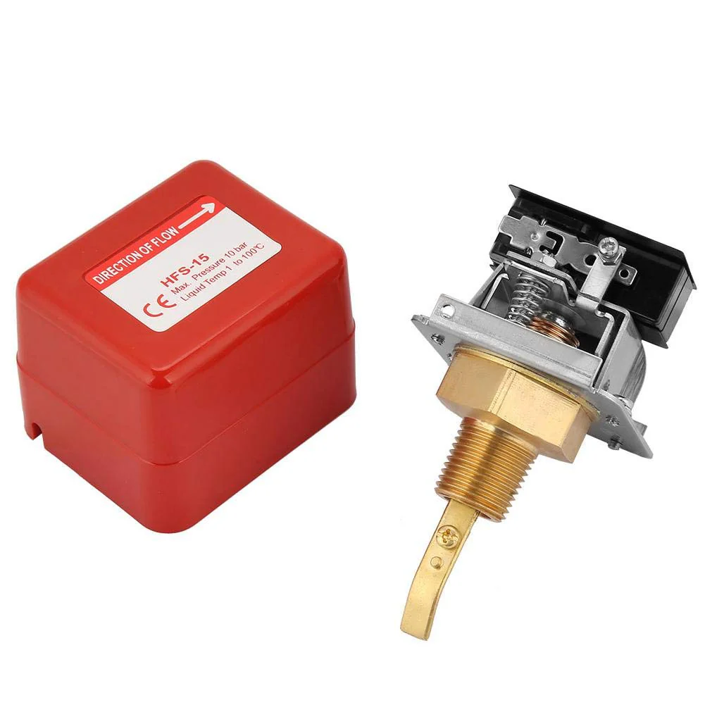 Flow Monitor, 1/2 Inch Adjustable Thread Connection SPDT Contacts Water Paddle Flow Valve Switch 1.0MPa Flow Regulator for Water Treatment System, Central Air Conditioning etc. (Red) - Image 8