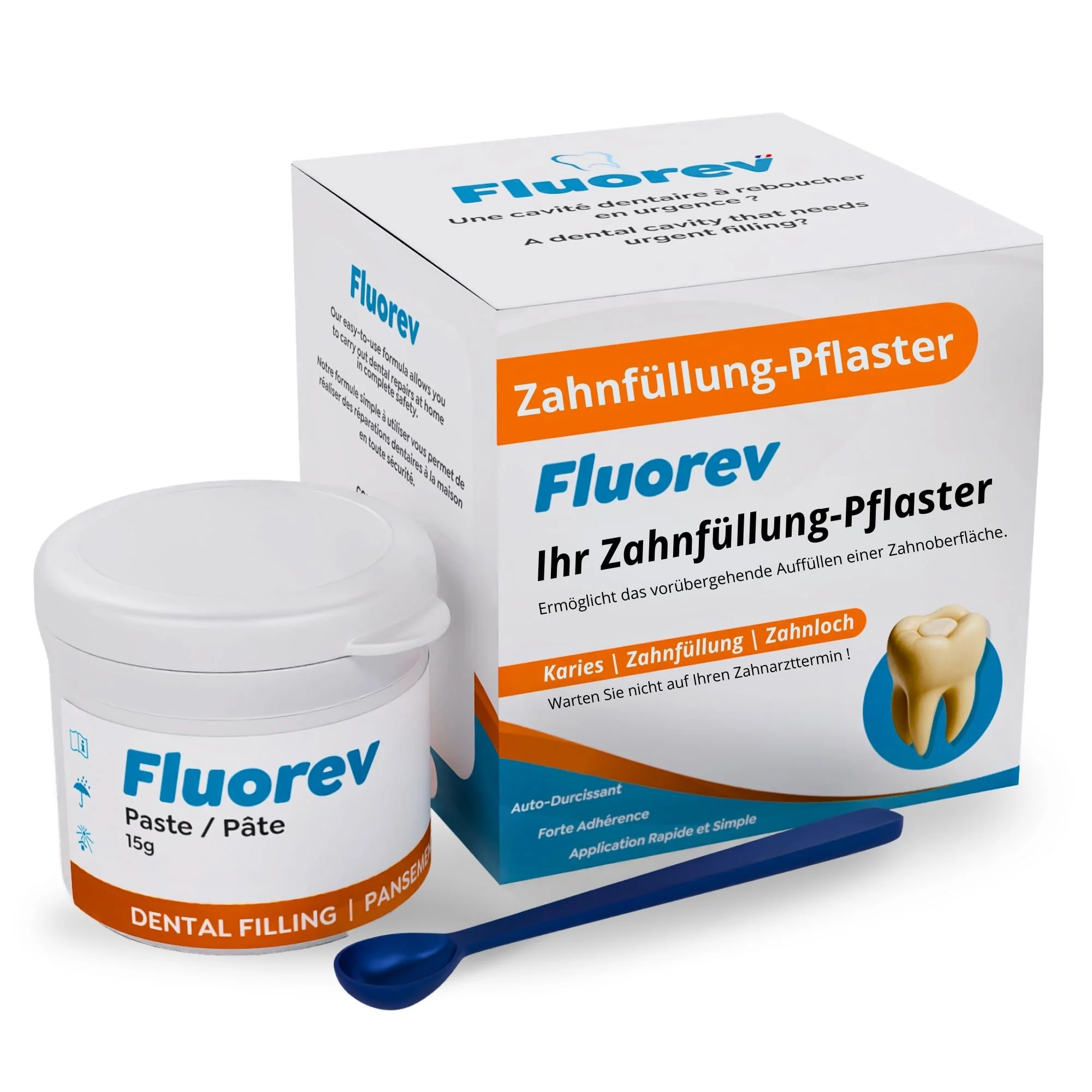 FLUOREV Temporary Dental Filling Material - Temporary Tooth Repair (Caries, Fillings) and Instant Pain Relief - Ready to Use - Easy to Use - Zinc Oxide - 15g - Image 5