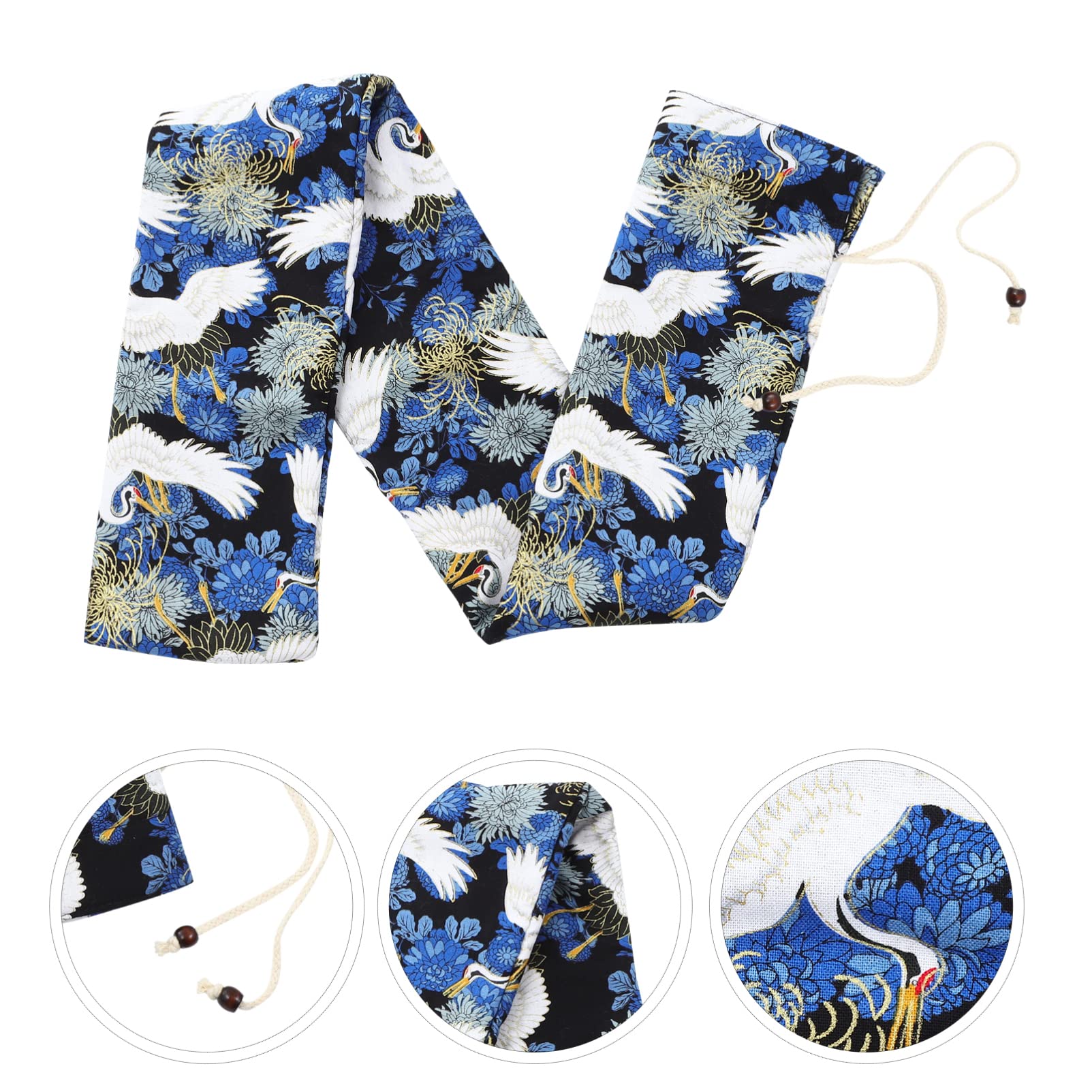 Flute Accessory Flute Case Cloth Flute Bag Flute Storage Pouch Folk Style Flute Bag Flute Woven Bag Musical Instruments Storage Container (Blue) Bag Flute - Image 9