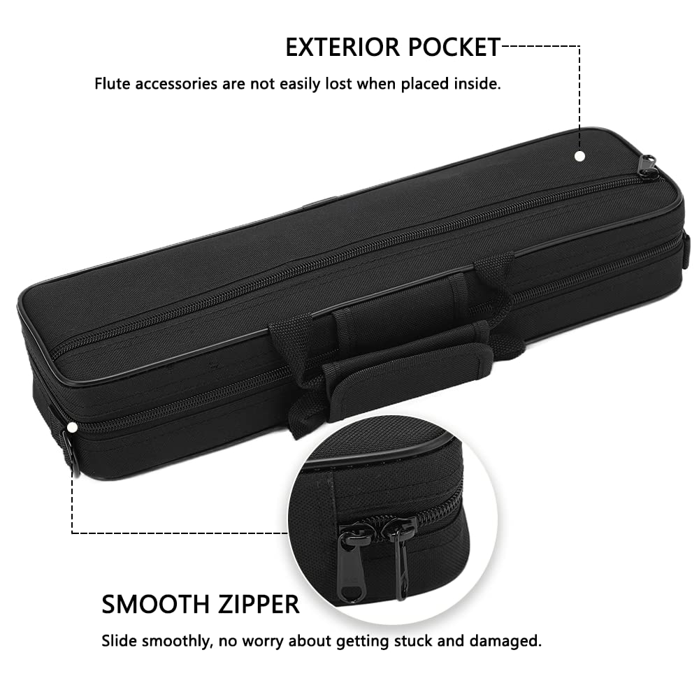 Flute Case, Waterproof Flute Case with Adjustable Shoulder Strap, Lightweight Oxford Cloth Flute Case Carrying Bag for 16 Holes Flute C Foot - Image 5