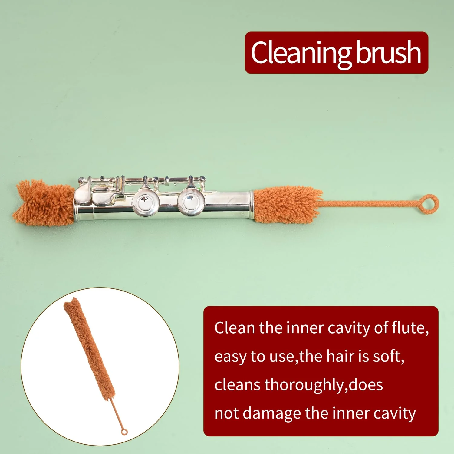 Flute Cleaning Kit 9-in-1 with Key Oil and Microfiber Swab, Professional Woodwind Care Set for Flute and Piccolo Maintenance, Includes Cleaning Rod, Mouthpiece Brush and Screwdriver, 6.4oz - Image 6