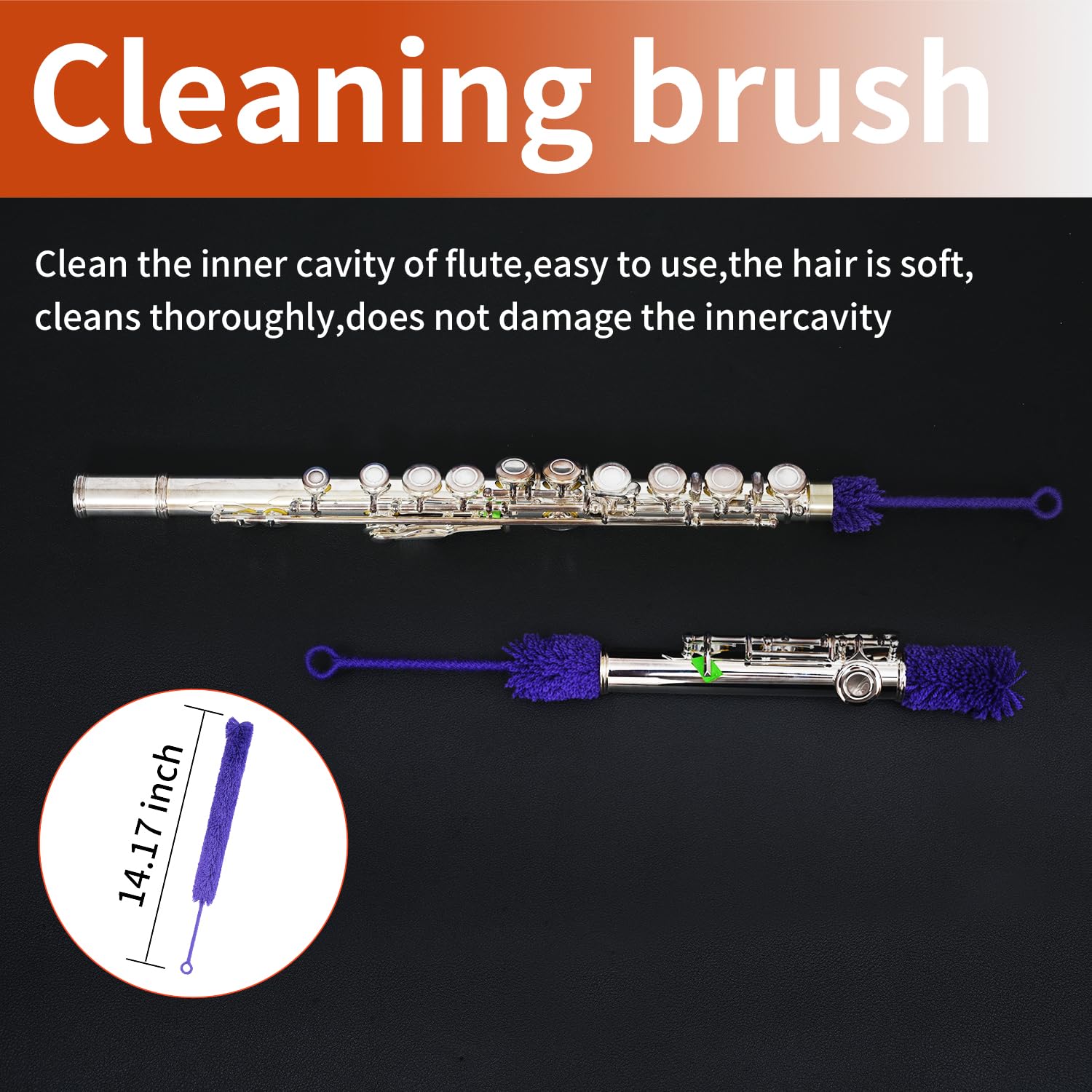 Flute Cleaning Kit, 9-in-1 Woodwind Maintenance Care Set with Microfiber Swab, Key Oil, Cork Grease, Rod & Screwdriver, Professional Accessories Compatible with Standard Flutes and Piccolos - Image 4