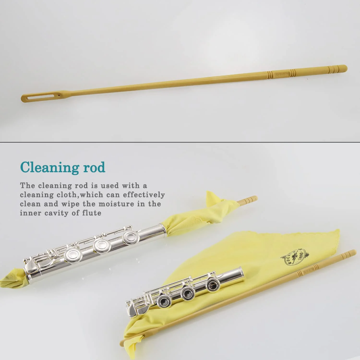 Flute Cleaning Kit Flute Cleaning Rod Flute Cleaning Swabs Flute Cleaning Cloth for Flute Cleaning Polishing - Image 2