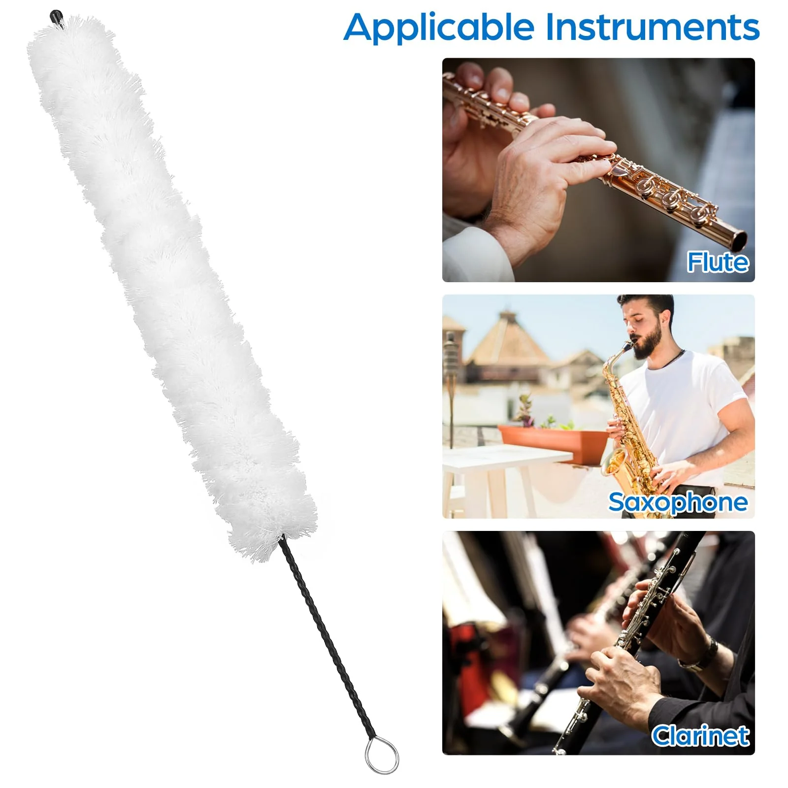Flute Cleaning Kit Flute Cotton Cleaning Brush Swab for Flute Repair and Cleaning - Image 3
