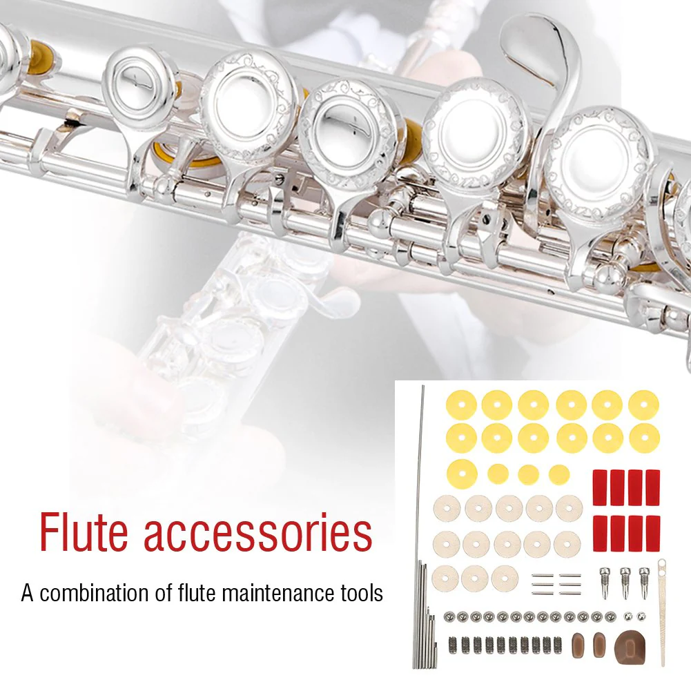 Flute maintenance tools kits,Practical DIY Repair Maintenance Kit Set Musical Instrument Parts Accessories for Flute, suitable for flute lovers - Image 2