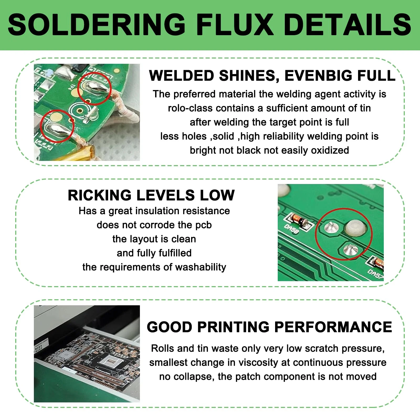 Flux Soldering Flux 20 ml, Flux Solder Paste Flux SMD Electronic Solder Flux Solder Paste Grease Flux Paste Solder Grease Flux Pastes for BGA Reflow, CPU/PCB/SMD/IC Solder - Image 4