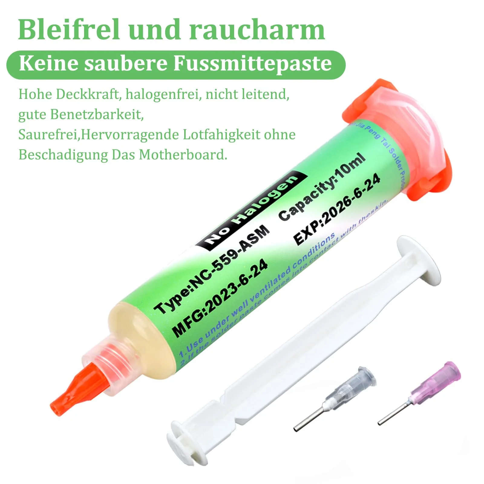Flux Soldering Paste, Flux, Soldering Flux, with Push Rod, 138°C Soldering Flux No-Clean Soldering Flux for LED Smd Pcb Bga Electronic Soldering (10 ml) - Image 2