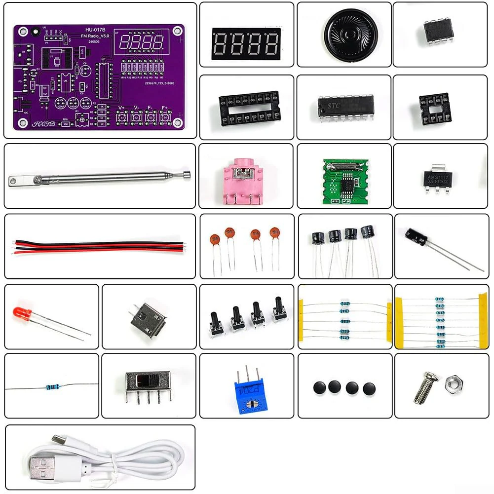 FM Radio Kit Soldering Practice Kits DIY Electronics Soldering Kit Radio Module Receiver Kit 87-108MHz (with Case) With Case - Image 4