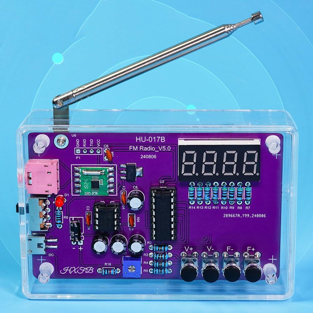 FM Radio Kit Soldering Practice Kits DIY Electronics Soldering Kit Radio Module Receiver Kit 87-108MHz (with Case) With Case - Image 8