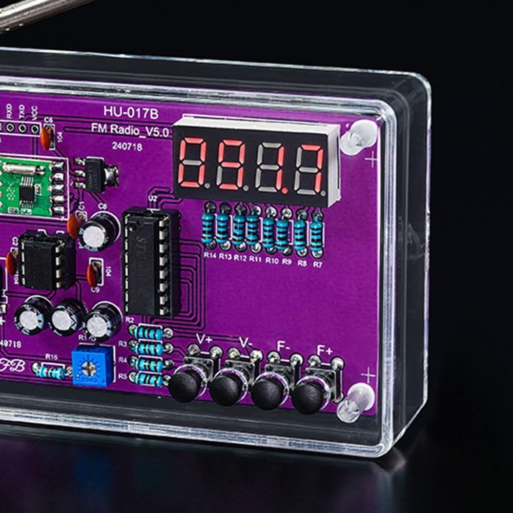 FM Radio Kit Soldering Practice Kits DIY Electronics Soldering Kit Radio Module Receiver Kit 87-108MHz (with Case) With Case - Image 9