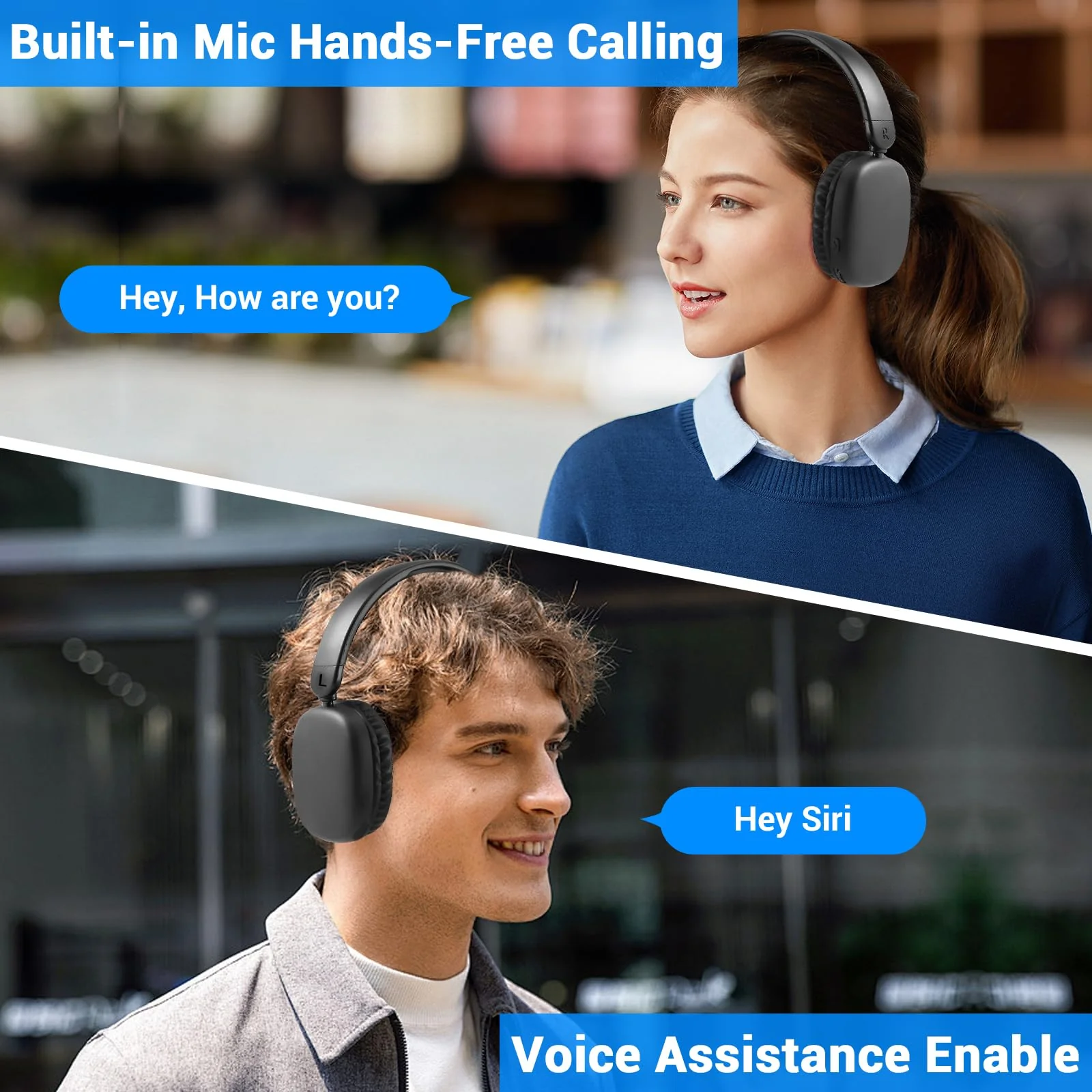 FM Radio MP3 Player Headphones Micro SD Card,Wireless and Wired Lightweight Headphone with Deep Bass and Built in Microphone Over The Ear Unequaled Comfort,for Travel,Home,Birthday Gift - Image 2