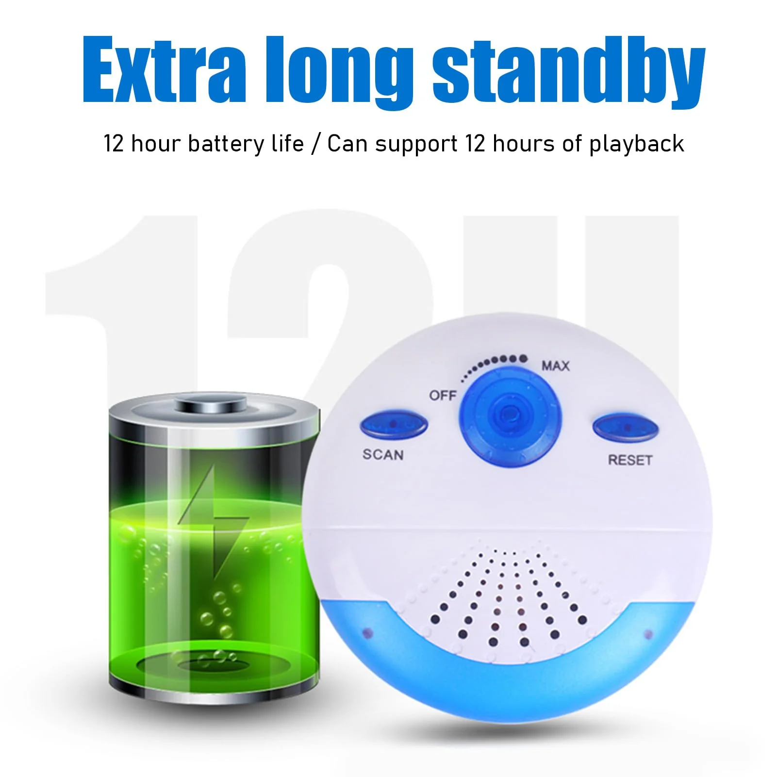 FM Shower Radio, IPX7 Waterproof Portable Mini Bathroom Shower Radio with Built in Speaker, Top Handle, 360 Degrees Surround Sound, Battery Operated for Bathroom Outdoor - Image 4