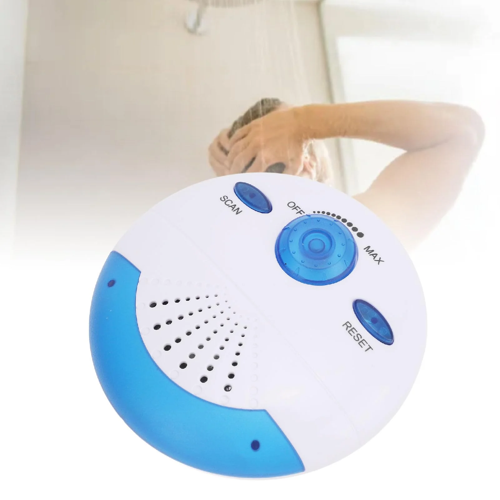 FM Shower Radio, IPX7 Waterproof Portable Mini Bathroom Shower Radio with Built in Speaker, Top Handle, 360 Degrees Surround Sound, Battery Operated for Bathroom Outdoor - Image 9