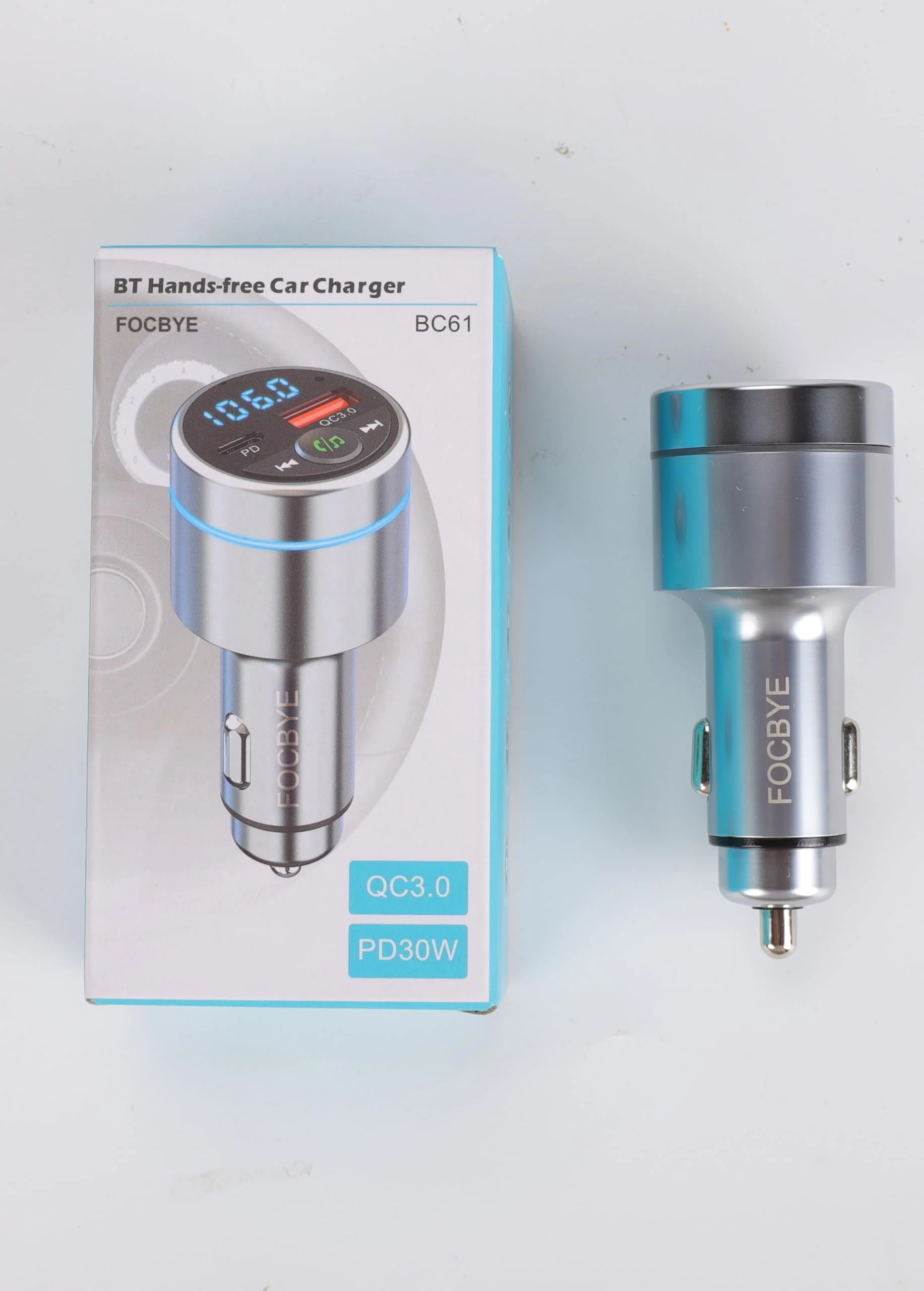 FM Transmitter for Car Bluetooth 5.3, All-Metal PD 20W & QC3.0 18W Fast Charger, Wireless FM Radio Car Kit Bluetooth Adapter, Noise Cancelling Hands-Free Call, Hi-Fi Music, Ring Light - Image 8