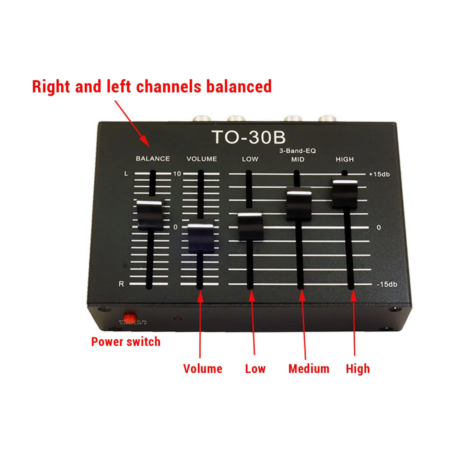 Fockety 3 Band Equalizer, 3 Band EQ EQ Equalizer Low Noise Volume Control High Medium Low 3 Band Sound Channel Fit Electronics, Turntables, Sound Cards, Guitars, Basses - Image 6