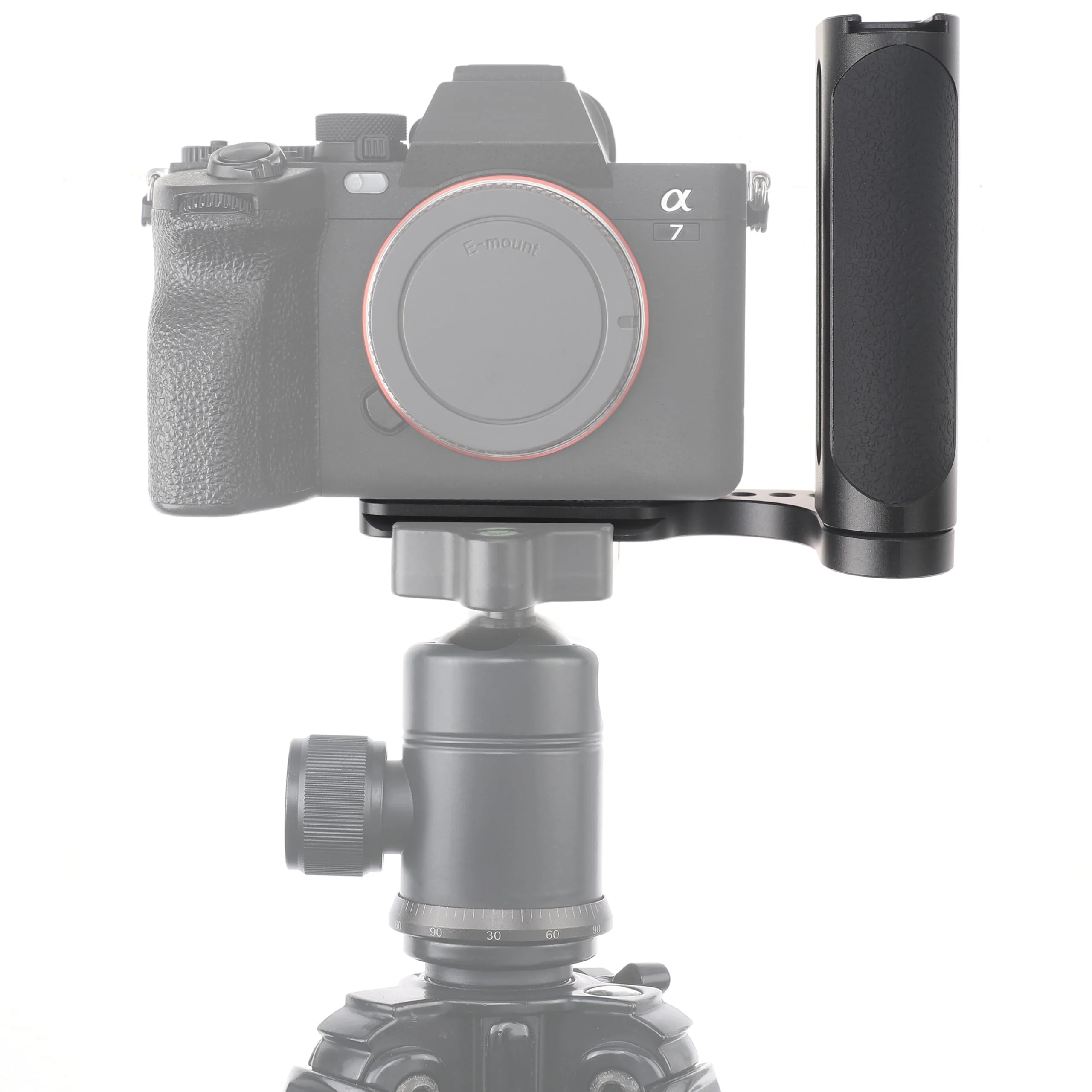 FocusFoto 2nd Gen L-Shaped Bracket Holder Stabilizer with Side Handle Grip Universal for DSLR Mirrorless Camera, with 1/4" Cold Shoe Mount for Mic Flash LED Light, Quick Release Plate for Arca Tripod - Image 4