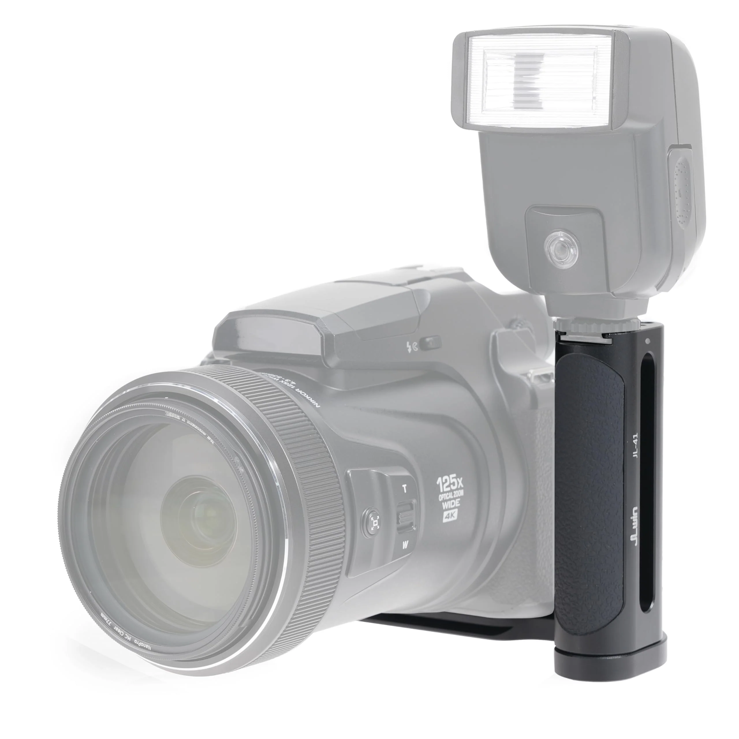 FocusFoto 2nd Gen L-Shaped Bracket Holder Stabilizer with Side Handle Grip Universal for DSLR Mirrorless Camera, with 1/4" Cold Shoe Mount for Mic Flash LED Light, Quick Release Plate for Arca Tripod - Image 5