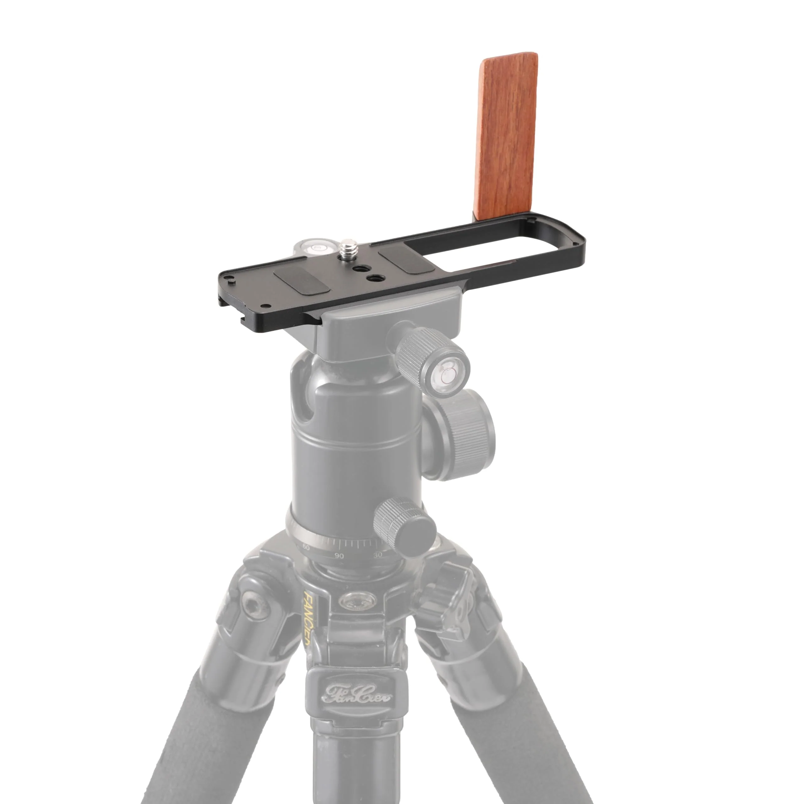 FocusFoto L-Shaped Wooden Handle Grip Quick Release Plate for Panasonic Lumix S9 Camera - Retro-Styled Handgrip, Arca Swiss Compatible Tripod Mount, Aluminum Alloy Baseplate (Black) Black Plate - Image 7