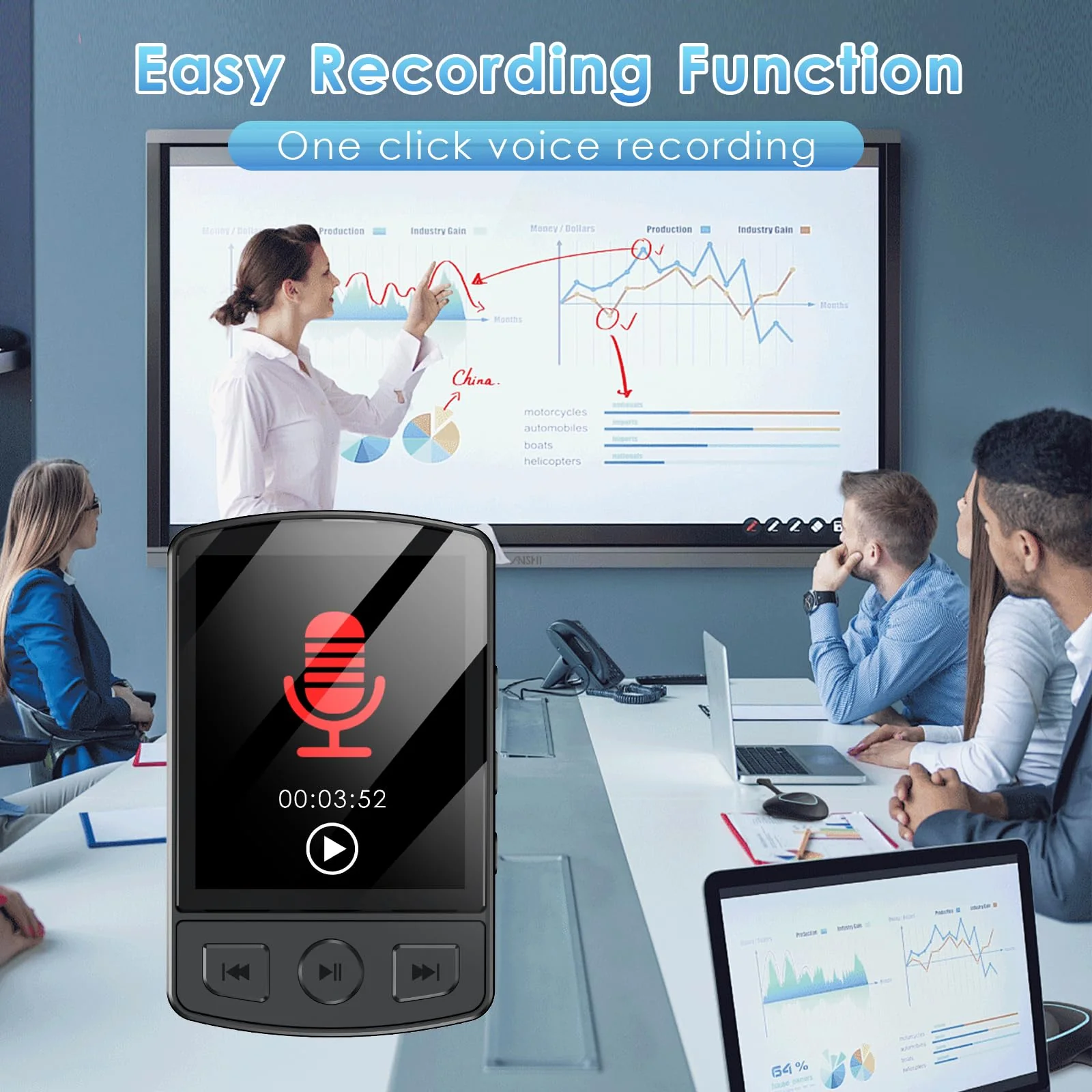 Fohil MP3 Player with Bluetooth 5.2, 64GB Portable MP3 Player with Clip, Mini MP3 Music Player with Earphones FM Radio E-Book Reading HiFi-Speaker, Best Gift for Music Lovers - Image 7