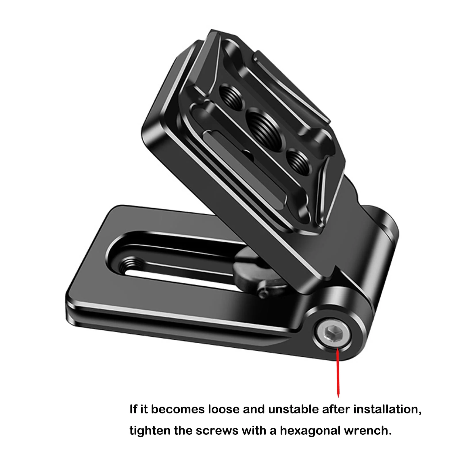 Foldable Camera L Bracket,Tripod Quick Release Plate, Aluminum Vertical Horizontal Switching Mount with Arca Swiss 1/4" & 3/8" Threaded for DSLR Mirrorless Camera Stabilizer Monopod Tripod Gimbal - Image 5