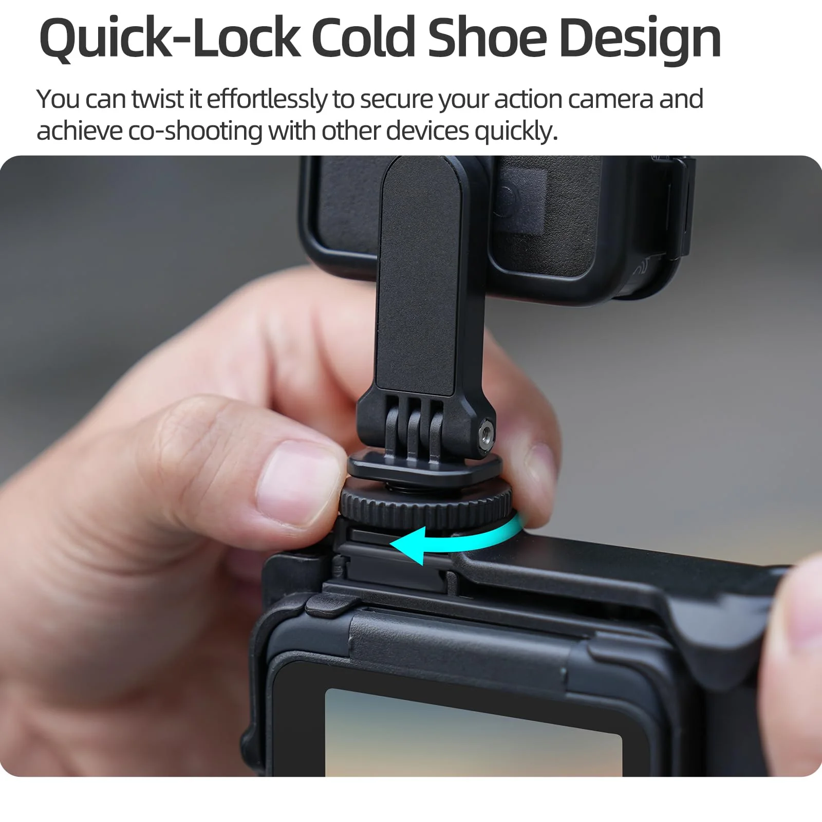 Foldable Cold Shoe Adapter Mount for DJI OSMO Nano, 360 Degree Rotatable 180 Degree Tiltable OSMO Nano Holder for Cage Frame/DSL Camera, Horizontal-to-Vertical Shooting - Image 5