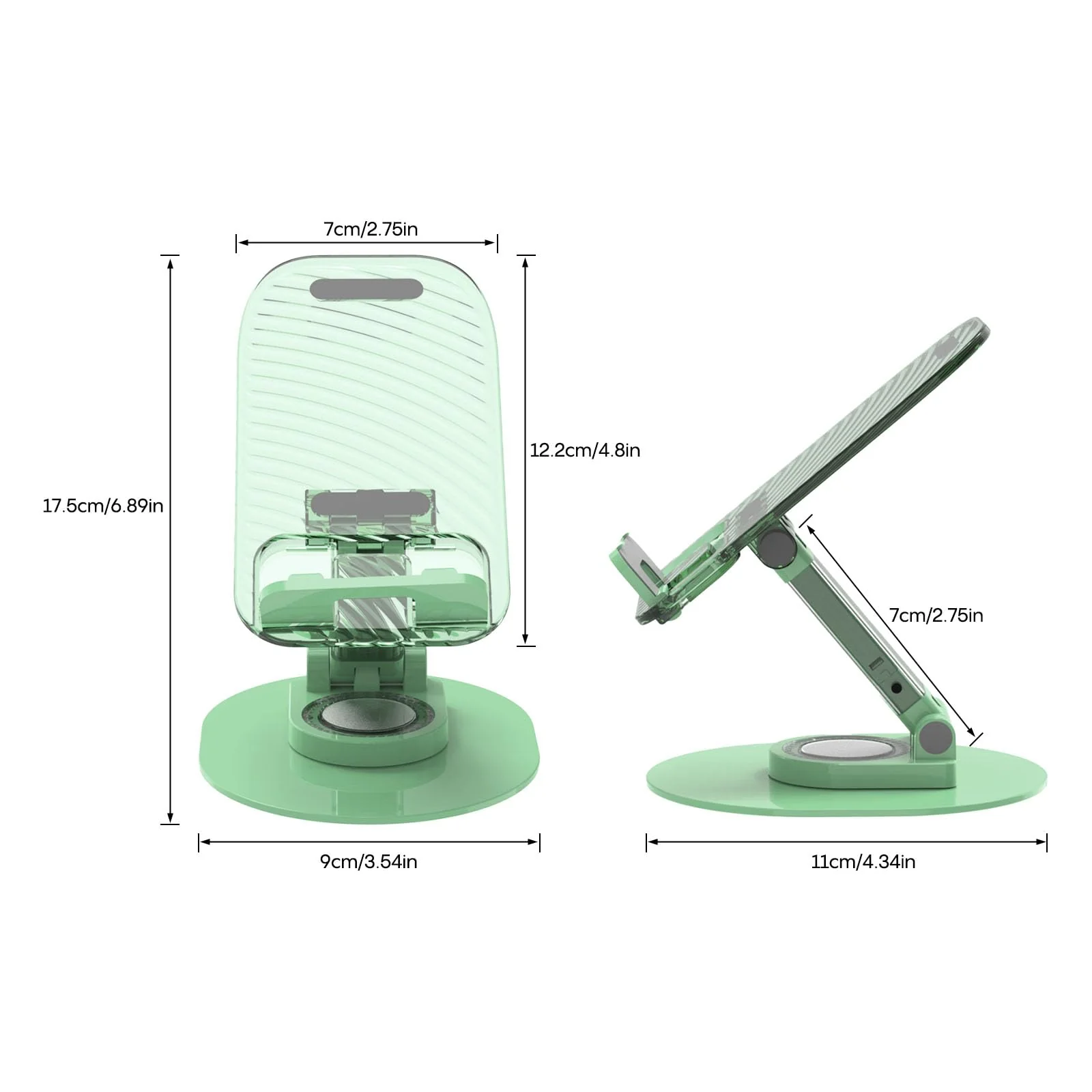 Foldable Desktop Phone Holder, Phone Holder on Desk Compatible with iPhone15, 14, 13 Pro Max Mini, Suitable for 3.5-12.9 inch Phones and Tablet Computer. (Green) Green - Image 9