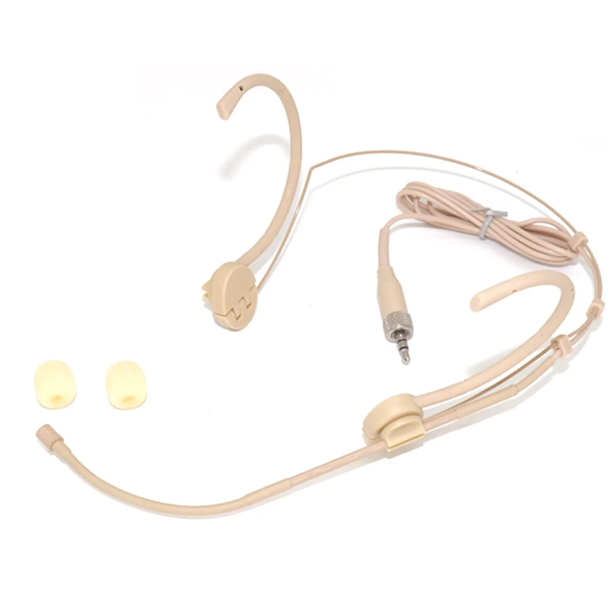 Foldable Headset Microphone Condenser Omnidirectional Double Over Ear Earset Headworn Mic Compatible with Sennheiser Wireless System Bodypack Transmitter with 1.2m Cable 3.5mm Female Screw Plug - Image 6