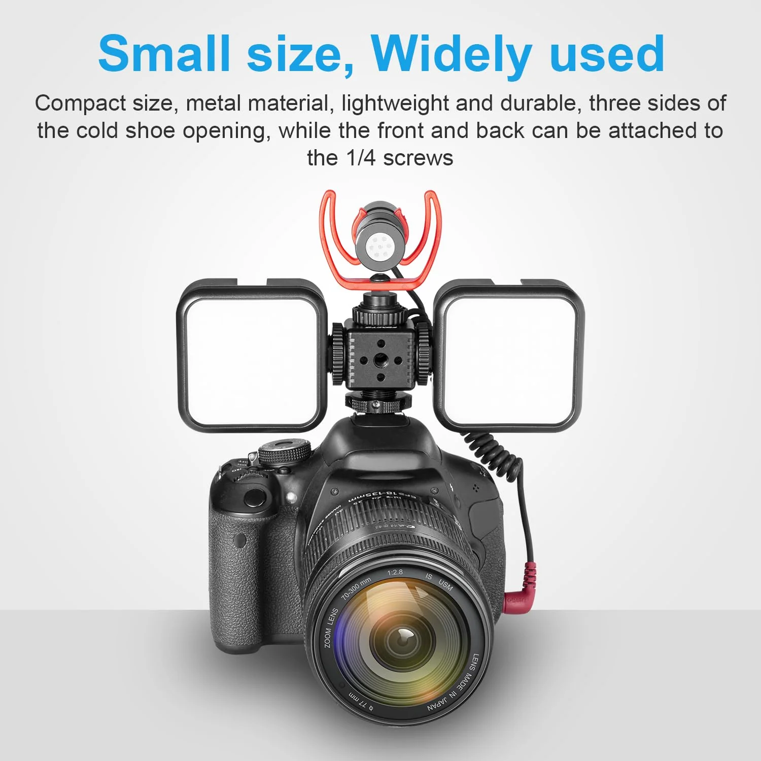 Fomito LX-3 3-Head Cold Shoe Mount with 1/4"-20 Thread for Camera Cage Flash LED Monitor Microphone etc - Image 2