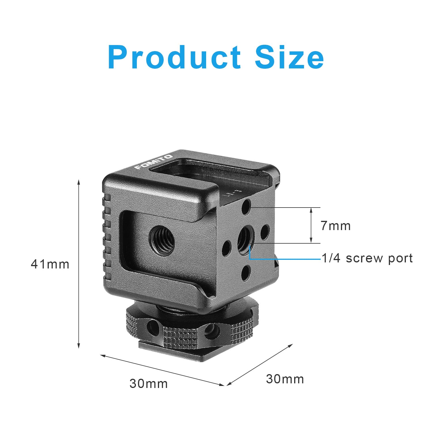 Fomito LX-3 3-Head Cold Shoe Mount with 1/4"-20 Thread for Camera Cage Flash LED Monitor Microphone etc - Image 7