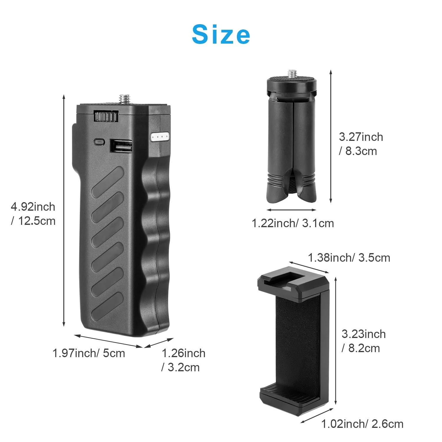 FOMITO VB-38W Charging Grip for Camera & Phone 6000mAh Battery 18W Fast Charging One-Handed Stabilizer with 1/4" Screw Honeycomb Anti-Slip & Ergonomic Design - Image 7